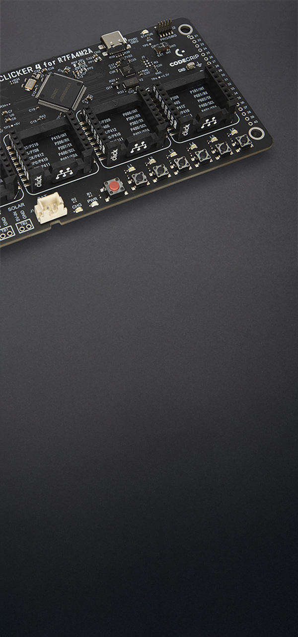Clicker Unit Clicker 4 for R7FA4M2AD3CFP - All-in-one dev. platform | MIKROE-6962