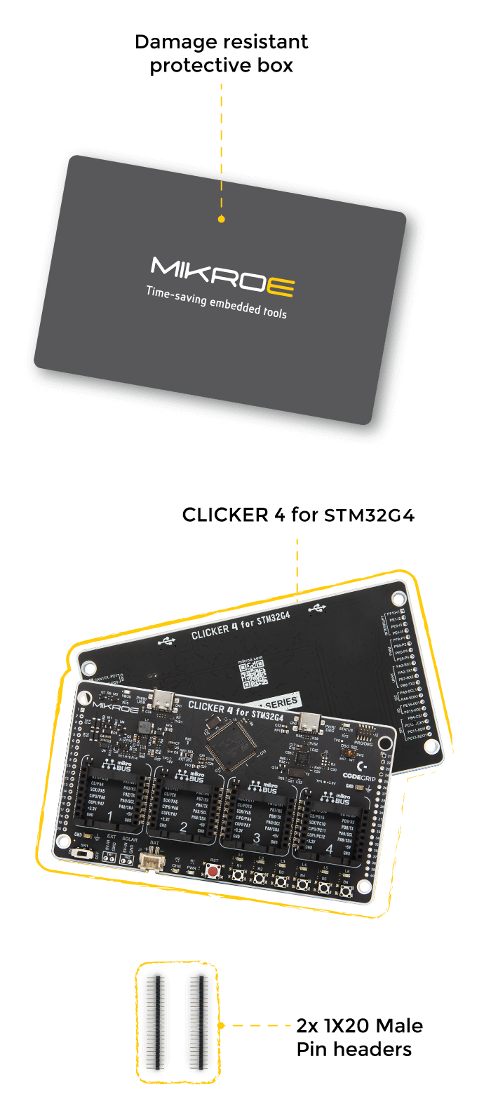 what is in the box clicker 4 for stm32g4