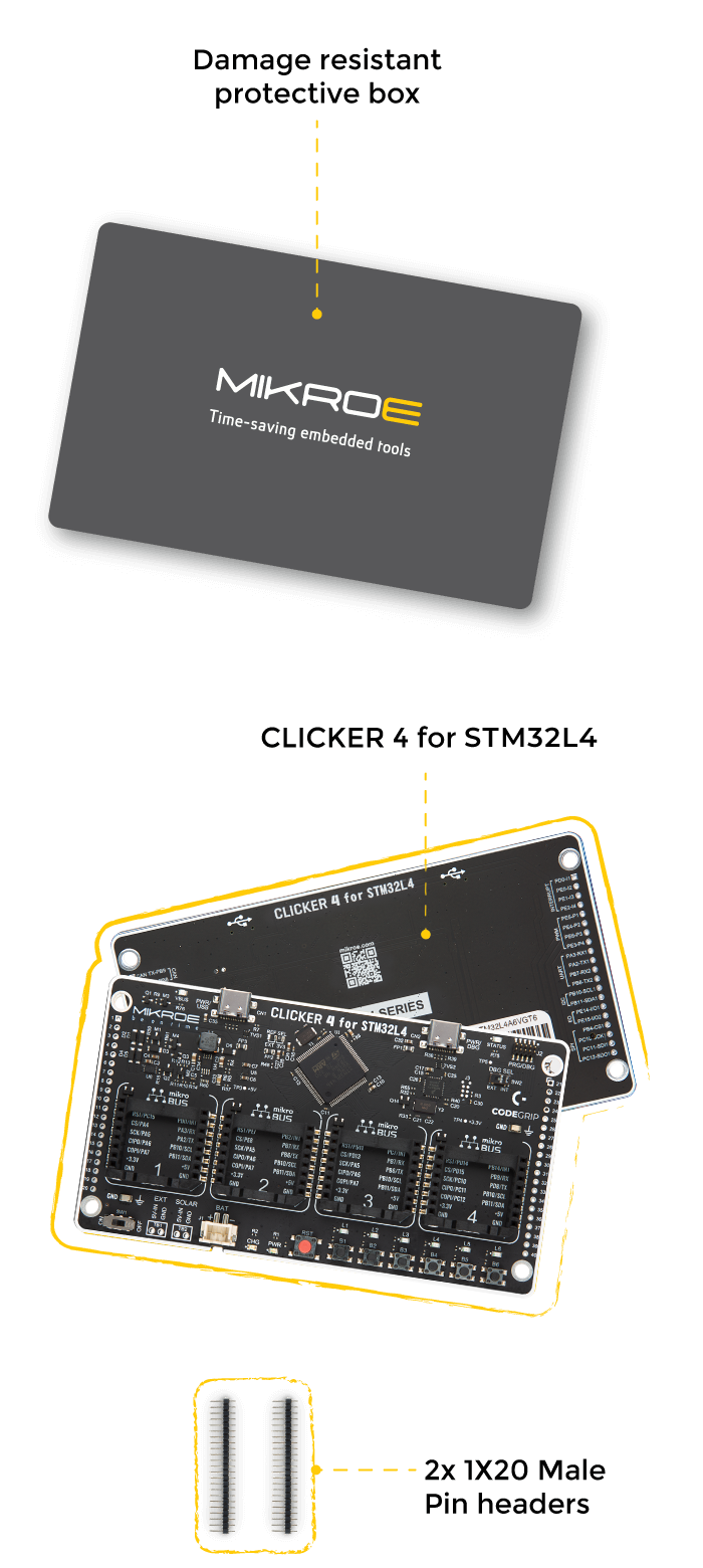 what is in the box clicker 4 for stm32l4